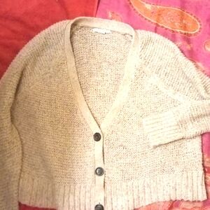 American Eagle, Women's Cardigan, Size Large, NWOT, Beige/Rose 🌹